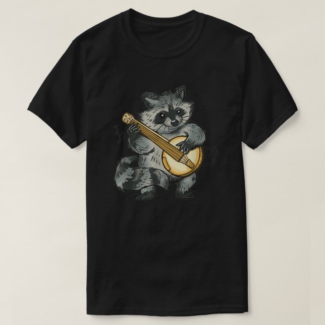T-shirt Funny Raccoon jouer banjo Raccoons Animal (Design devant)