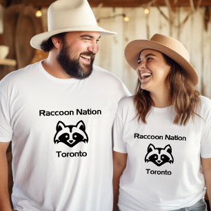 T-shirt Funny Raccoon Nation Toronto Light Monotone