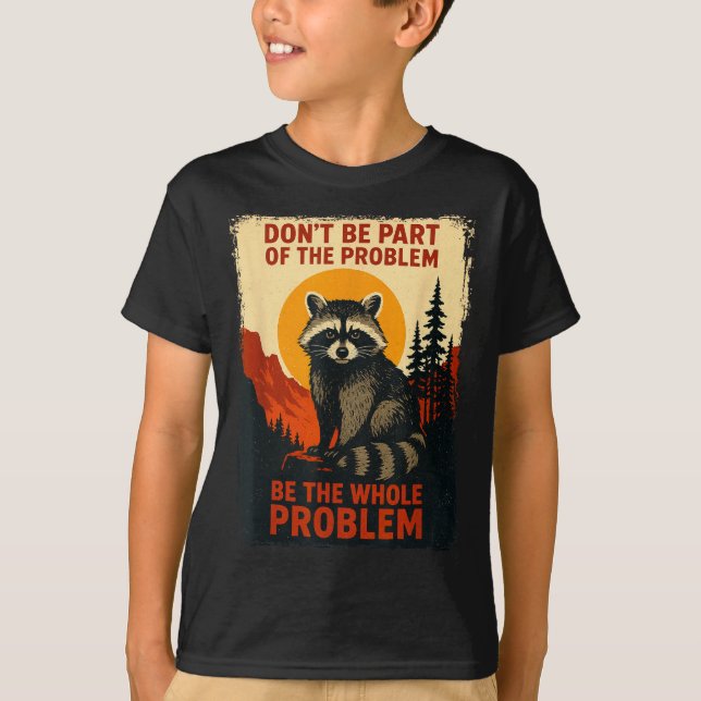 T-shirt Funny Raccoon Nature Wildlife Outdoor Graphic Sarc (Devant)