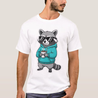 T-shirt Funny Raccoon Shirt | Coffee Lover Gift