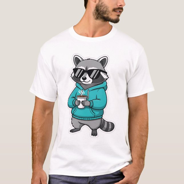 T-shirt Funny Raccoon Shirt | Coffee Lover Gift (Devant)