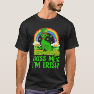 T-shirt Funny Rainbow Kiss Me Je suis Irish Sphynx Cat St 