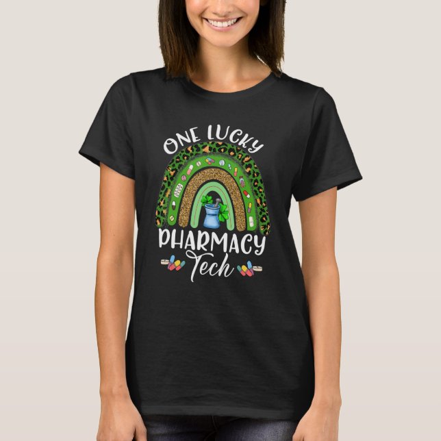 T-shirt Funny Rainbow One Lucky Pharmacy Tech St Patrick S (Devant)