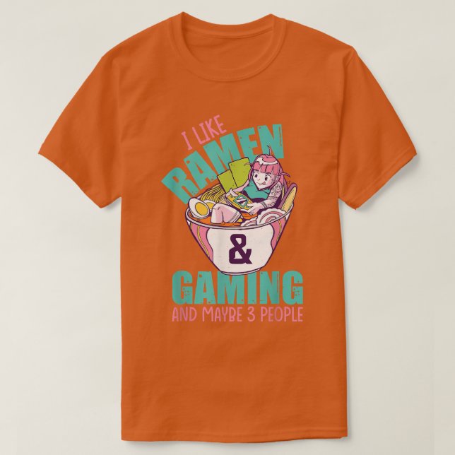 T-shirt Funny Ramen Gamer (Design devant)
