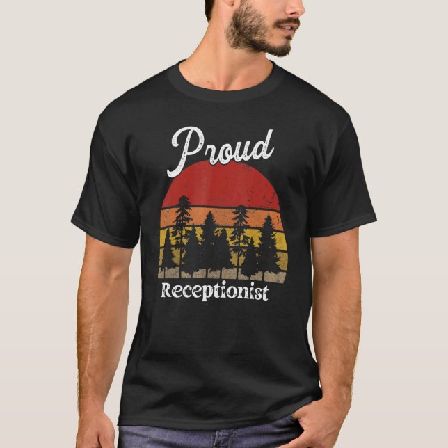T-shirt Funny Receptionist Shirts Titre de travail Profess (Devant)