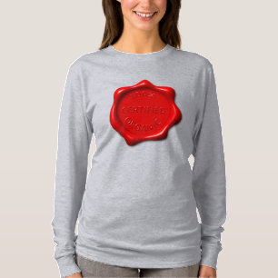 T-shirt Funny Red Black Certified Organic Wax Seal