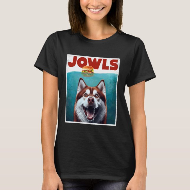 T-shirt Funny Red Husky Jowls Burger, maman chien baveuse, (Devant)