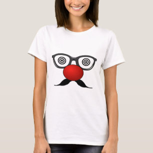 T-shirt Funny Red Nose yeux étranges lunettes moustache