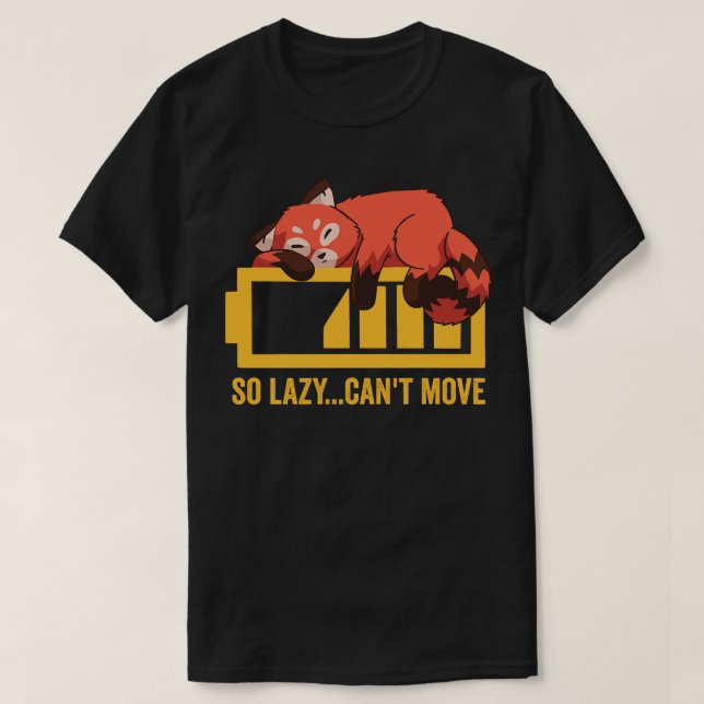 T-shirt Funny Red Panda Lazy (Design devant)