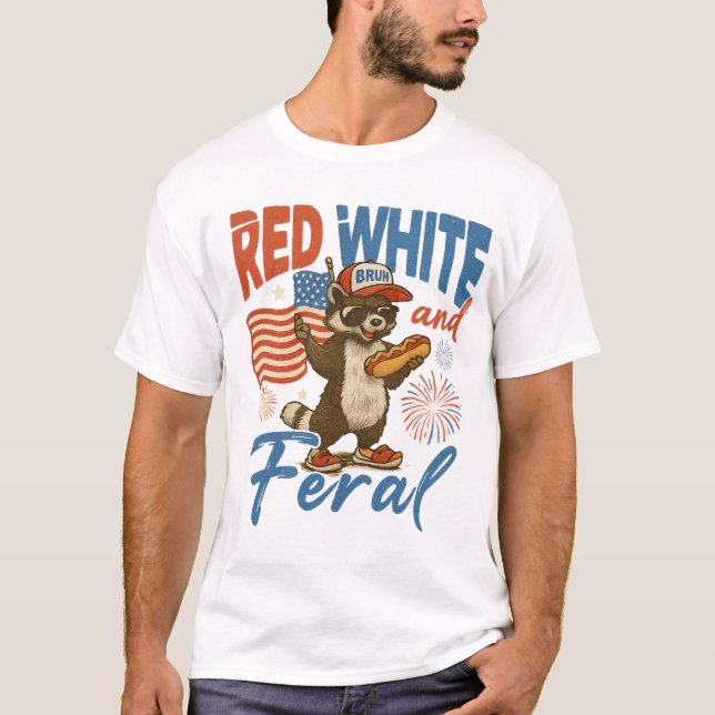 T-shirt funny red white and bruh shirt (Devant)