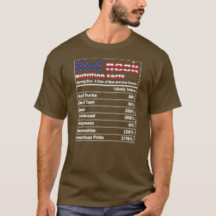 T-shirt Funny Redneck Nutrition Facts 4 juillet Pays