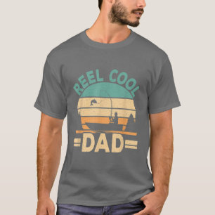 T-shirt Funny Reel Cool Papa Pêcheur Pêcheur Retro Fish F