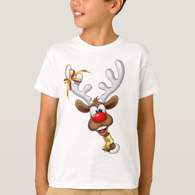 T-shirt Funny Reindeer Peeking Christmas Meme  (Devant)