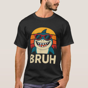 T-shirt Funny Requin Bruh avec Mème Sungles