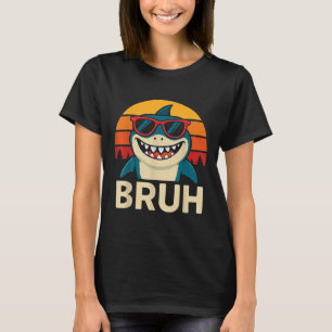 T-shirt Funny Requin Bruh avec Mème Sungles