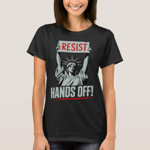 T-shirt Funny Résiste Handsoff Usa