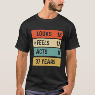 T-shirt Funny Retro 37E Anniversaire 37 Ans Né En 1988