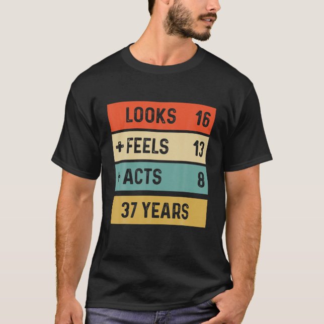 T-shirt Funny Retro 37E Anniversaire 37 Ans Né En 1988 (Devant)