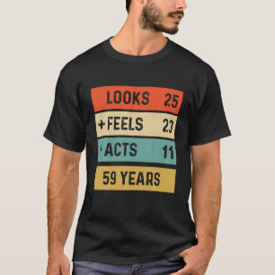 T-shirt Funny Retro 59th Birthday 59 Years Old Born In 196