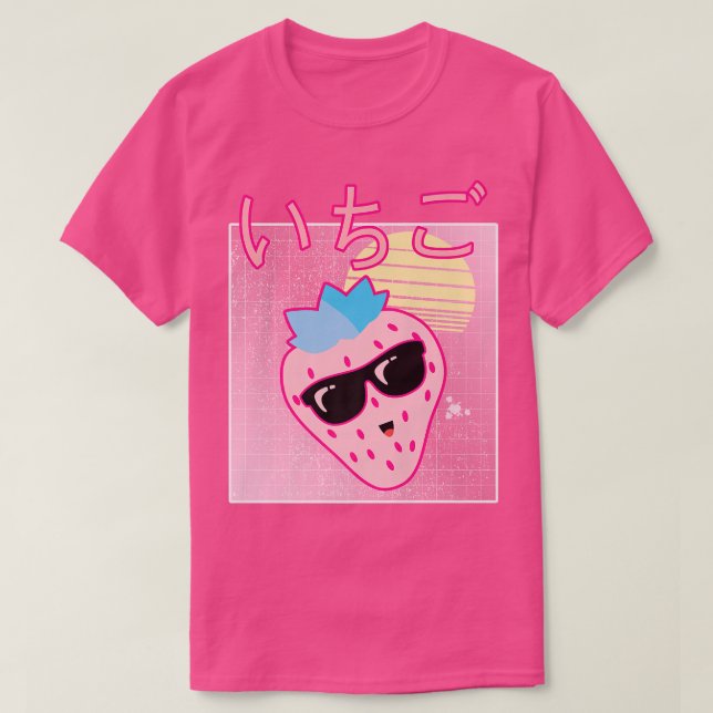 T-shirt Funny Retro 90 s Japonais Kawaii Strawberry Retro  (Design devant)