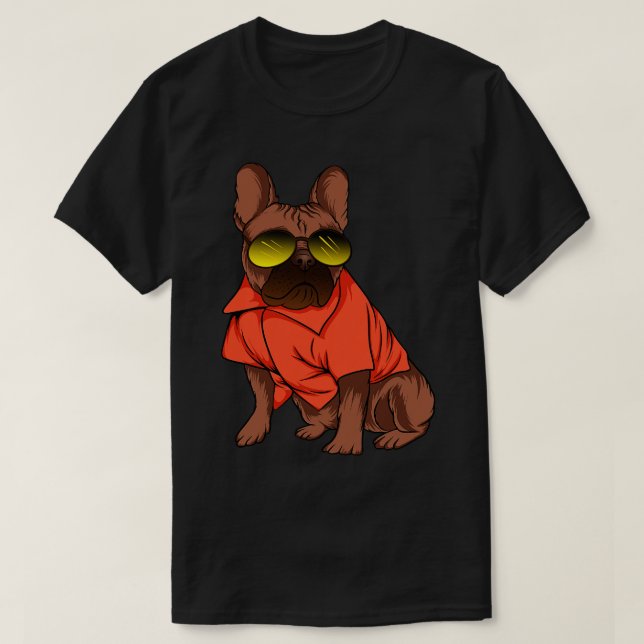 T-shirt Funny Retro 90s Français Bulldog Amoureux des chie (Design devant)