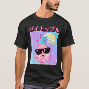 T-shirt Funny Retro 90s Japonais Kawaii Ananas avec soleil