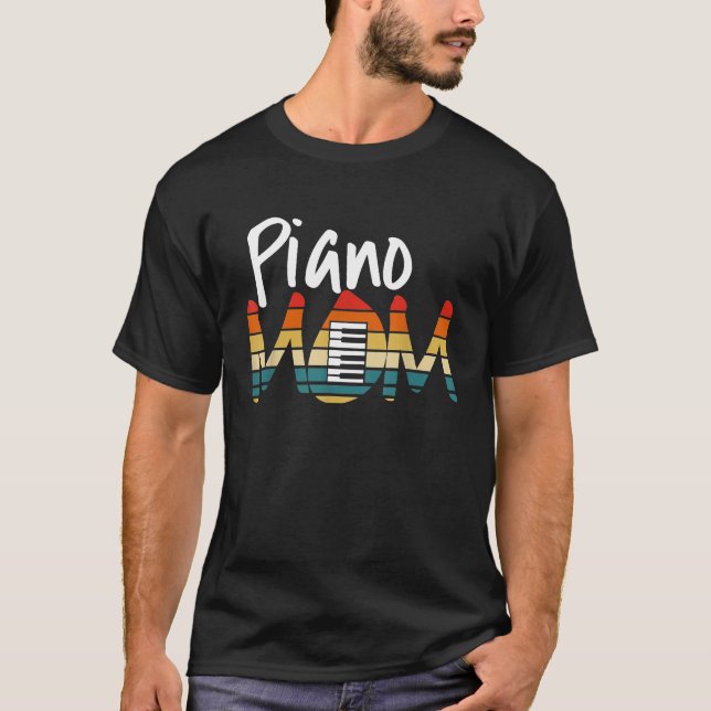T-shirt Funny Retro Band Maman Piano Maman Marching Band A (Devant)