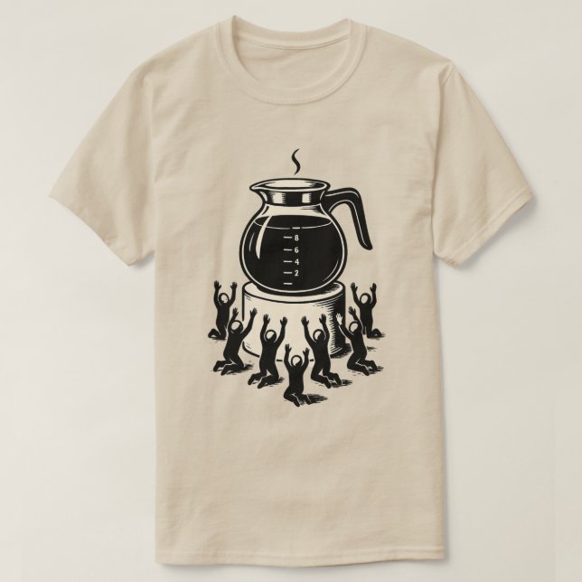 T-shirt Funny Retro Coffee – Worship Coffee (Design devant)