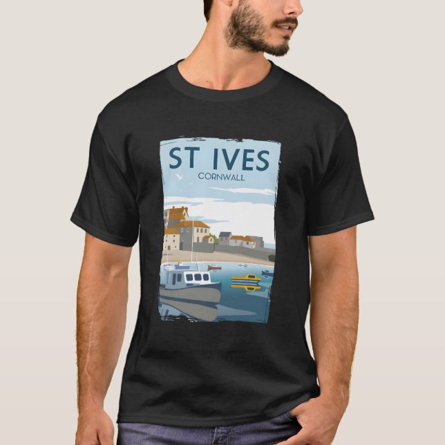 T-shirt Funny Retro England St Ives Cornwall Affiche de vo (Devant)