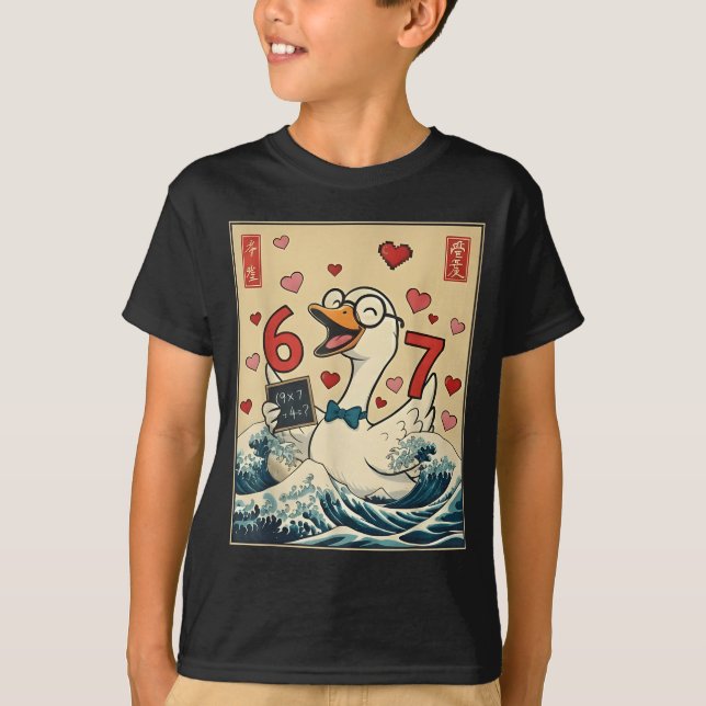 T-shirt Funny Retro Japanese Goose Teacher 6 7 Meme Valent (Devant)