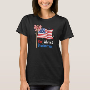 T-shirt Funny Retro Rouge, Blanc et Blueberries Patriot am