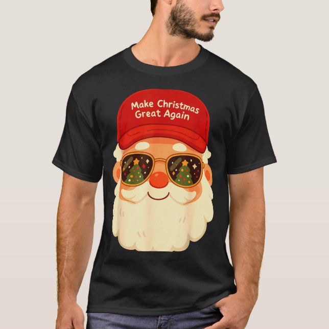 T-shirt Funny Retro Santa Christmas Trump Xmas Men Women  (Devant)