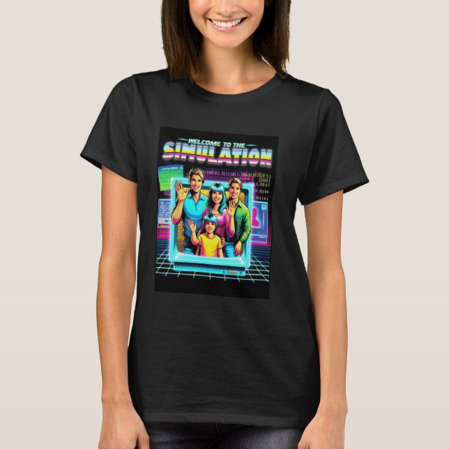 T-shirt Funny Retro Simulation Theory Bienvenue au Simul (Devant)