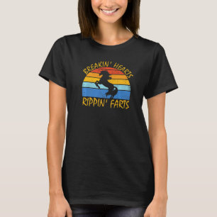 T-shirt Funny Retro Sunset Unicorne briser les coeurs déch
