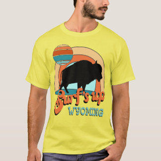 T-shirt Funny retro surfs up surfing buffalo Wyoming