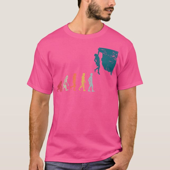 T-shirt Funny Rock Climber Bouldering Evolution Cadeau Cli (Devant)