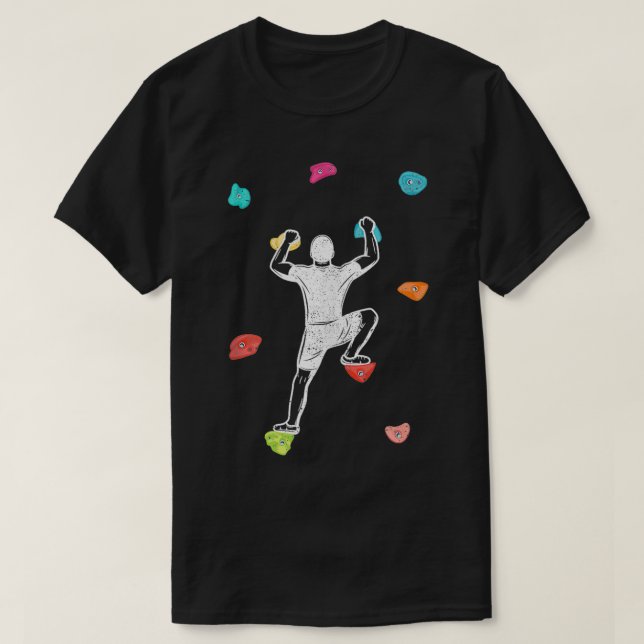 T-shirt Funny Rock Escalade Bouldering Sports Gym Climber (Design devant)