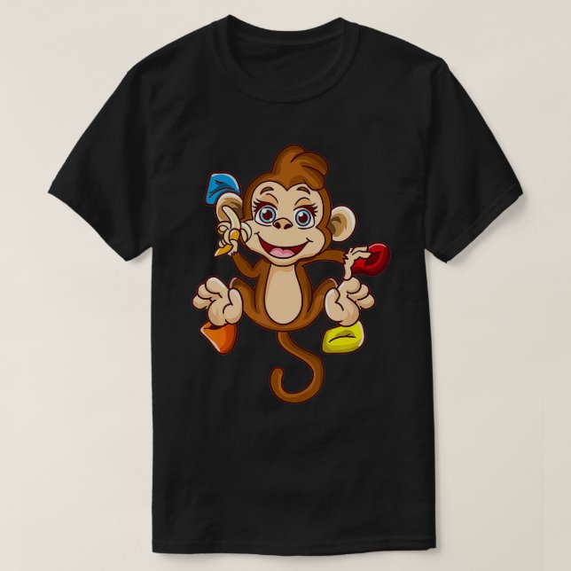 T-shirt Funny Rock Escalade Monkey Climber Bouldering mign (Design devant)
