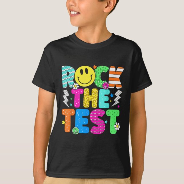 T-shirt Funny Rock The Test Test Day Professeur étudiant M (Devant)