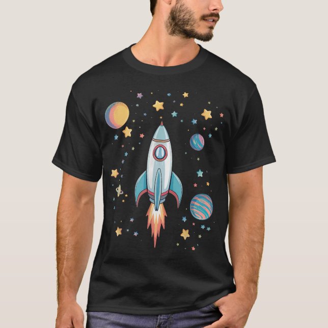 T-shirt Funny Rocket Ship And (Devant)