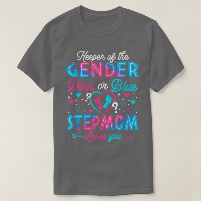 T-shirt Funny Rose Ou Blue Stepmere Vous Aime Révéler Le S (Design devant)