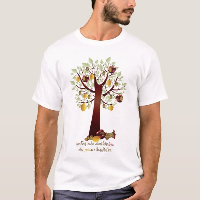 T-shirt Funny Rotten Apple Family Tree (Devant)