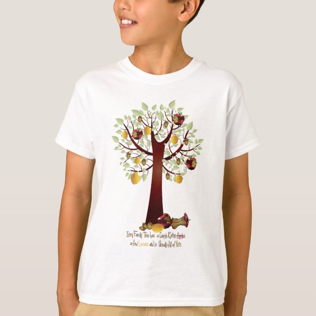 T-shirt Funny Rotten Apple Family Tree (Devant)