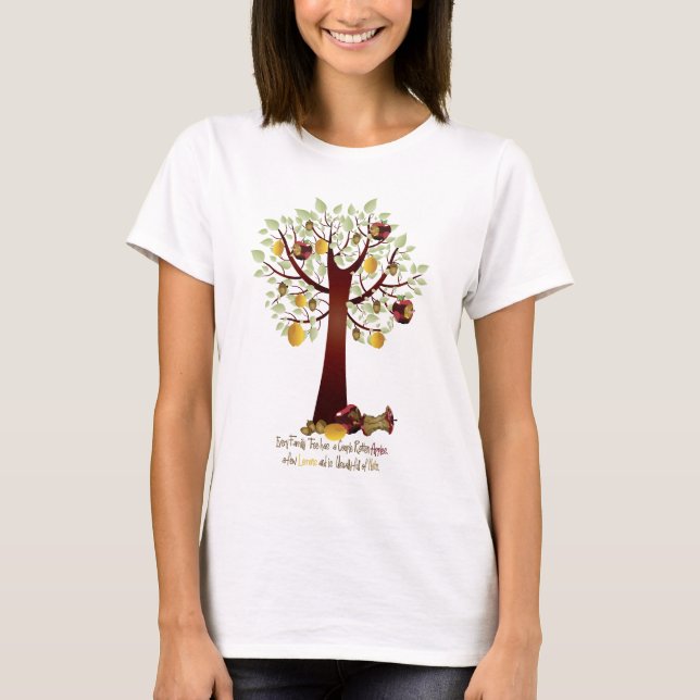 T-shirt Funny Rotten Apple Family Tree (Devant)
