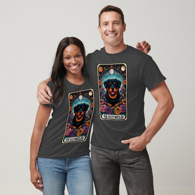 T-shirt Funny Rottweiler Carte Tarot (Unisexe)