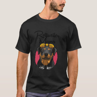 T-shirt Funny Rottweiler Maman Art Pour Les Femmes Grandma