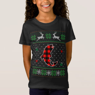T-Shirt Funny Rouge Plaid laide doux de Noël Animal de poi