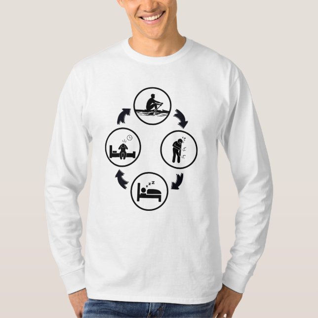 T-shirt Funny rowing gift, The rowing cycle (Devant)