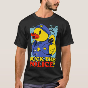 T-shirt Funny Rubber Duckie Canard La Police Prenant Un Ba