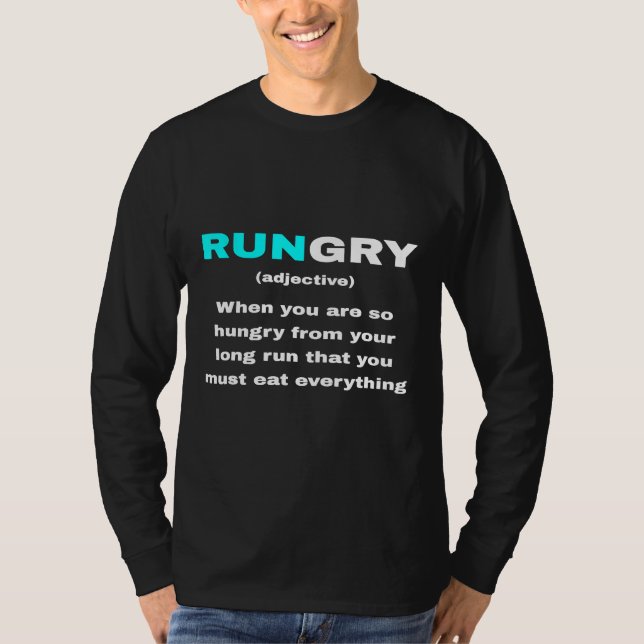 T-shirt Funny Rungry Definition Signifiant Quote Runner Ru (Devant)